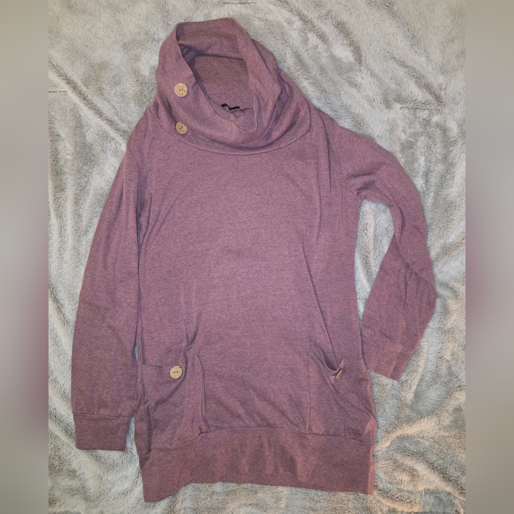 Women's Dusty Rose Cowl Neck Sweater